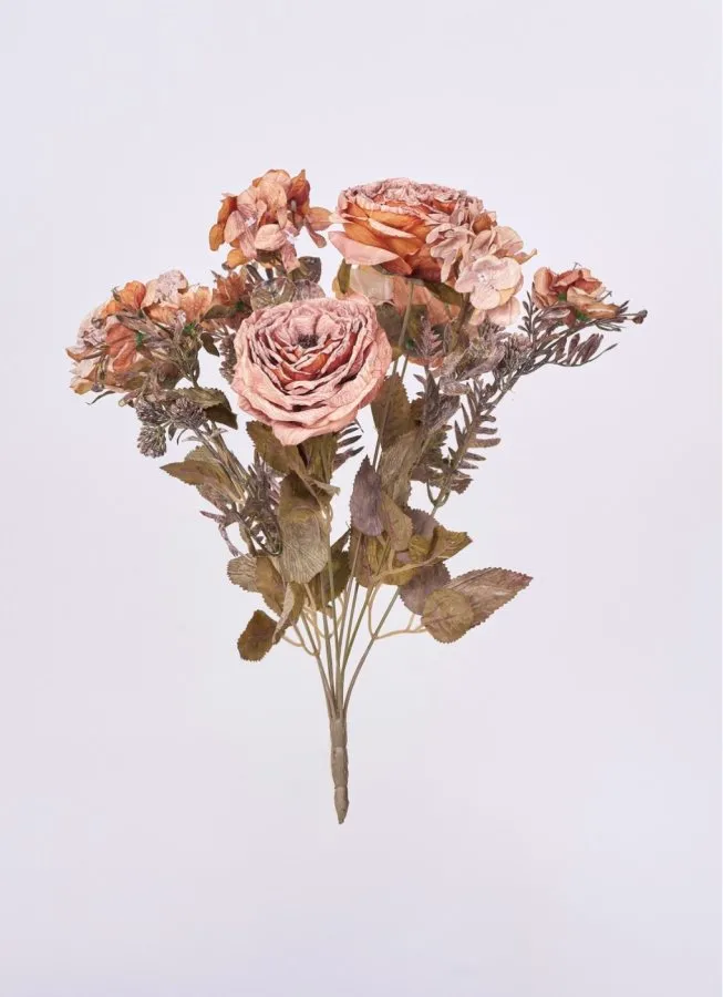 0107499 PASTEL GÜL ORTANCA ARANJMAN DEMET TURUNCU